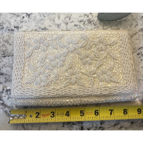 Vintage Beaded & Sequins Clutch Purse - Hand‎ Made in Crown Colony of Hong Kong